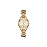 Michael Kors Mini Slim Runway 33MM Three-Hand Gold-Tone Stainless Steel Watch